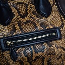 Pre Owned Celine Multicolor Python, Suede and Leather Mini Luggage Tote