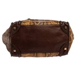 Pre Owned Celine Multicolor Python, Suede and Leather Mini Luggage Tote
