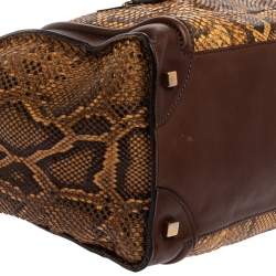 Pre Owned Celine Multicolor Python, Suede and Leather Mini Luggage Tote