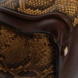 Pre Owned Celine Multicolor Python, Suede and Leather Mini Luggage Tote