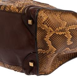 Pre Owned Celine Multicolor Python, Suede and Leather Mini Luggage Tote