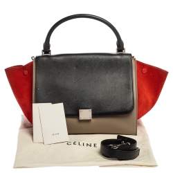 مملوكة مسبقًا Celine Multicolor Leather and Suede Medium Trapeze Top Handle Bag