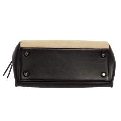 Pre Owned Céline Beige/Black Calfhair and Leather Small Edge Bag