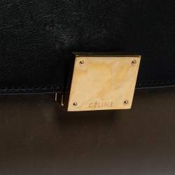 Pre Owned Celine Tri Color Leather and Suede Medium Trapeze Top Handle Bag