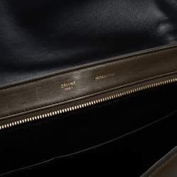 Pre Owned Celine Tri Color Leather and Suede Medium Trapeze Top Handle Bag
