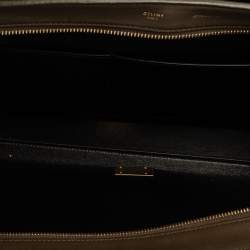 Pre Owned Celine Tri Color Leather and Suede Medium Trapeze Top Handle Bag