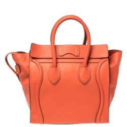 Pre Owned حقيبة سيلين ميكرو لاغيدج جلد برتقالية