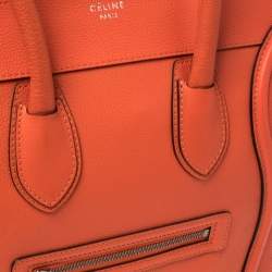 Pre Owned حقيبة سيلين ميكرو لاغيدج جلد برتقالية