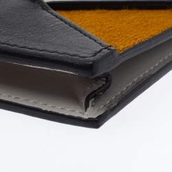 مملوكة مسبقًا حافظة بطاقة سيلين ألماس شعر عجل وجلد متعدد الألوان