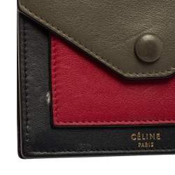 مملوكة مسبقًا Celine Tri Color Leather Envelope Pocket Card Holder