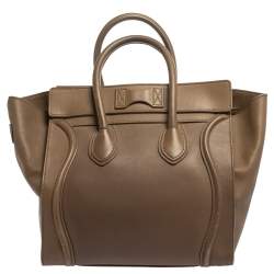 Celine Beige Leather Mini Luggage Tote