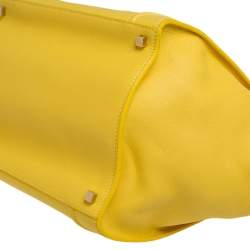 Pre Owned Celine Yellow Leather Medium Phantom Luggage Tote 