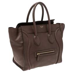 Pre Owned حقيبة سيلين ميني لاغيدج جلد بنية