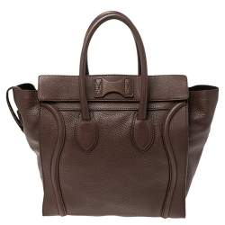 Pre Owned حقيبة سيلين ميني لاغيدج جلد بنية