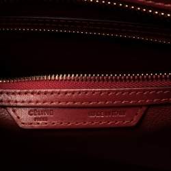 Pre Owned Celine Red Leather Mini Luggage Tote