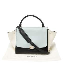 Pre Owned Celine Tri Color Leather Medium Trapeze Top Handle Bag