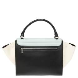 Pre Owned Celine Tri Color Leather Medium Trapeze Top Handle Bag