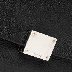 Pre Owned Celine Black Leather and Suede Medium Trapeze Bag