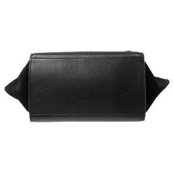 Pre Owned Celine Black Leather and Suede Medium Trapeze Bag