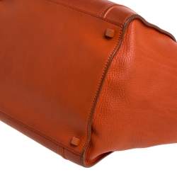 Pre Owned Celine Orange Leather Medium Phantom Luggage Tote 