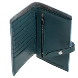 Celine Blue/Green Leather Multifunction Strap Wallet