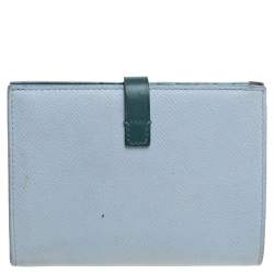 Celine Blue/Green Leather Multifunction Strap Wallet