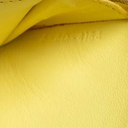 Pre Owned Celine Yellow/Grey Leather Zip Around Coin Purse