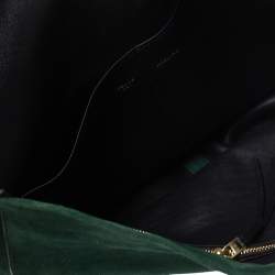 Pre Owned Celine Green Suede Gourmette Shoulder Bag
