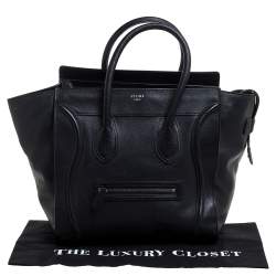 Pre Owned Celine Black Leather Mini Luggage Tote