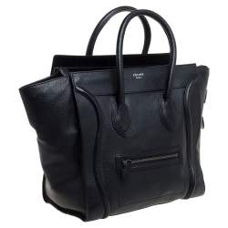 Pre Owned Celine Black Leather Mini Luggage Tote