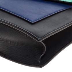 Pre Owned Celine Tri Color Leather Medium Pocket Chain Shoulder Bag