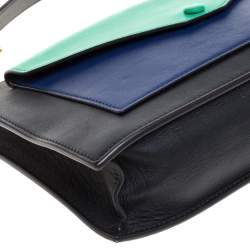 Pre Owned Celine Tri Color Leather Medium Pocket Chain Shoulder Bag