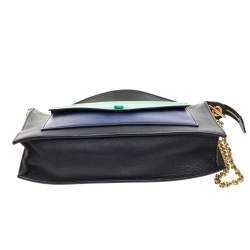 Pre Owned Celine Tri Color Leather Medium Pocket Chain Shoulder Bag