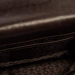 Pre Owned Celine Dark Brown Monogram Leather Pochette Bag