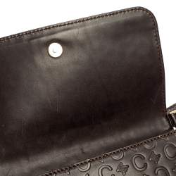 Pre Owned Celine Dark Brown Monogram Leather Pochette Bag