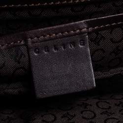 Pre Owned Celine Dark Brown Monogram Leather Pochette Bag