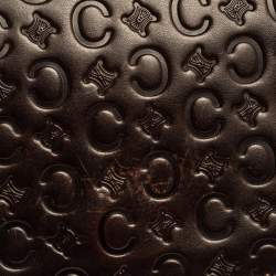 Pre Owned Celine Dark Brown Monogram Leather Pochette Bag