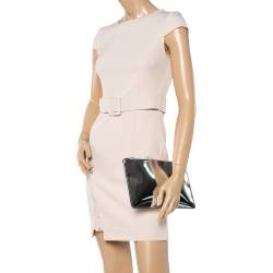 Pre Owned Celine Silver Mirror Leather Zipped Clutch