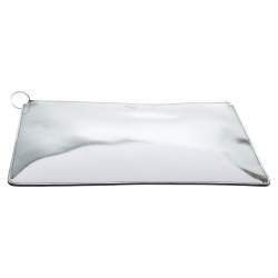 Pre Owned Celine Silver Mirror Leather Zipped Clutch