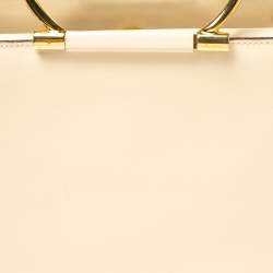 Pre Owned Celine Light Cream Leather Ring Handle Tote