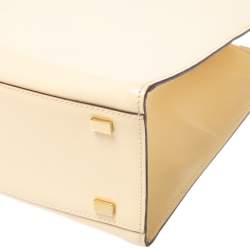 Pre Owned Celine Light Cream Leather Ring Handle Tote