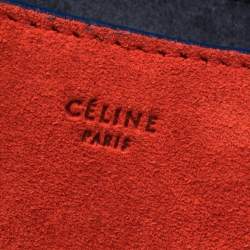 Pre Owned Celine Multicolor Leather and Suede Diamond Clutch Bag