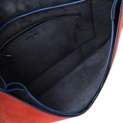 Pre Owned Celine Multicolor Leather and Suede Diamond Clutch Bag