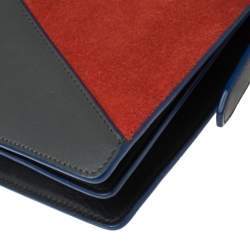 Pre Owned Celine Multicolor Leather and Suede Diamond Clutch Bag