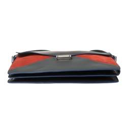 Pre Owned Celine Multicolor Leather and Suede Diamond Clutch Bag