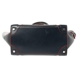 Pre Owned Celine Blue Leather Mini Luggage Tote