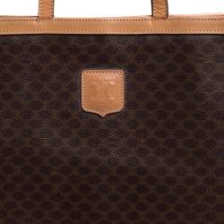 Pre Owned Celine Brown Macadam Coated Canvas and Leather Tote