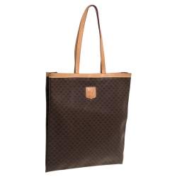 Pre Owned Celine Brown Macadam Coated Canvas and Leather Tote