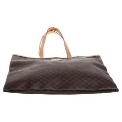 Pre Owned Celine Brown Macadam Coated Canvas and Leather Tote