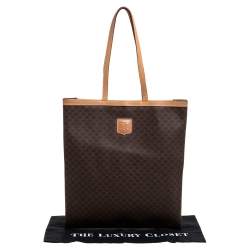 Pre Owned Celine Brown Macadam Coated Canvas and Leather Tote